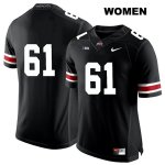Women's NCAA Ohio State Buckeyes Gavin Cupp #61 College Stitched No Name Authentic Nike White Number Black Football Jersey YO20F48CB